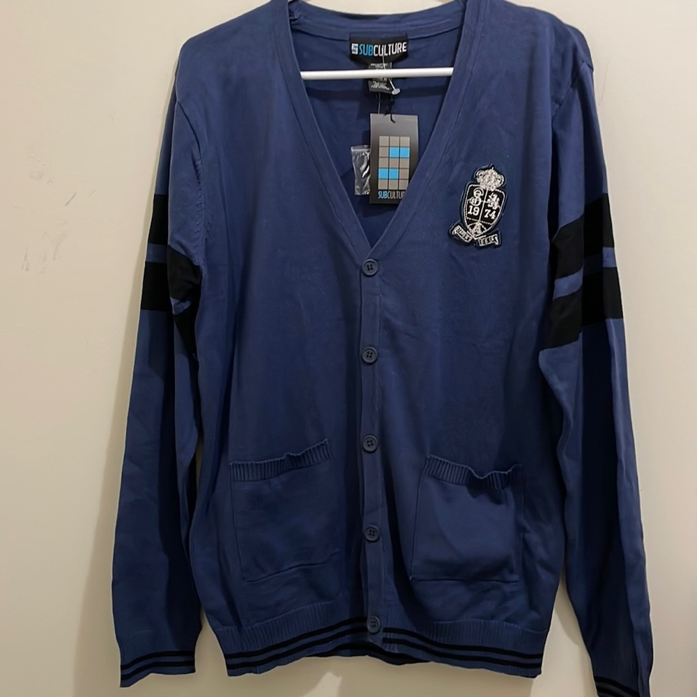 Sub Culture blue cardigan (sz m)